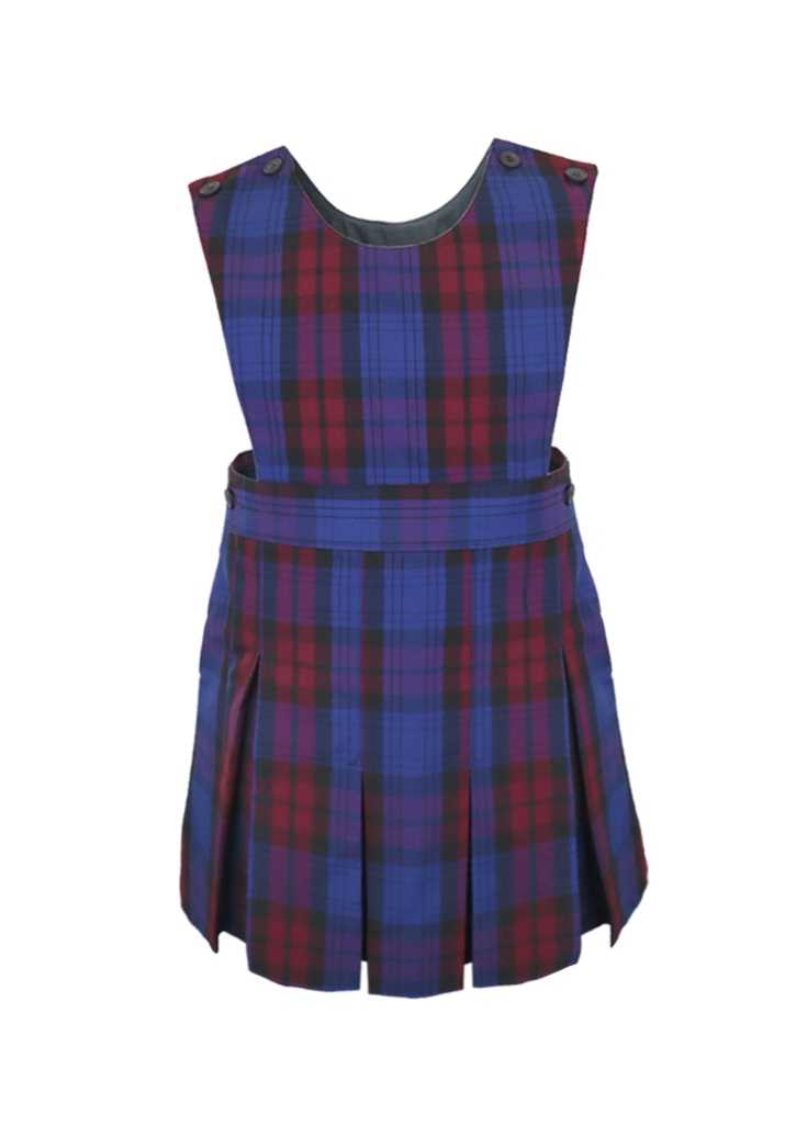 Catholic School Pinafore Blue/Red Tartan